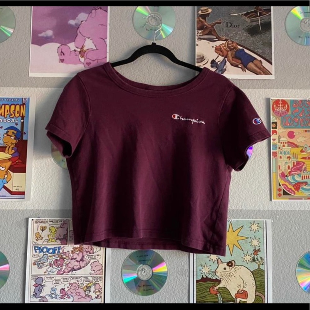 dark purple champion cropped top